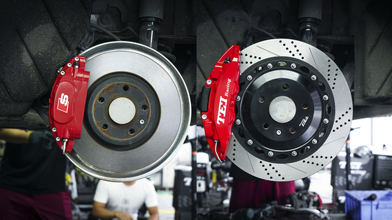 Audi Big Brake Kit Integrated Electronic Parking Brake For Rear Wheel 4 Piston Caliper For A4L