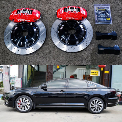 6 Piston Racing Caliper VW Big Brake Kit 355*32 MM High Carbon Disc Racing And Brake Pads For PASSAT 19 Inch Rim