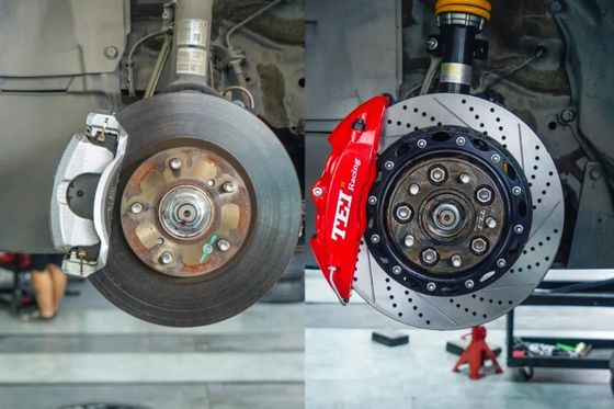 Big Brake Kit With 330x28mm Slotted Drilled Disc Red Caliper For CIVIC Hatchback 2015-2021 17/18/19/20" Wheel