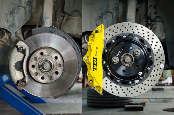 Front Big Brake Caliper 6 Piston Forged Caliper With 355x32mm Drilled Disc Rotor For AUDI A3 2010-2021 18/19/20" Wheel