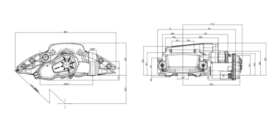 TEI Racing Big Brake Kit Integrated Electronic Parking Brake For Rear Wheel 4 Piston Caliper