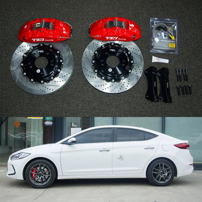 Buy 4 Piston Racing Caliper Hyudnai big Brake Kit 330*28 MM High Carbon Disc Racing And Brake Pads For ELANTRA 17 Inch Rim online manufacture