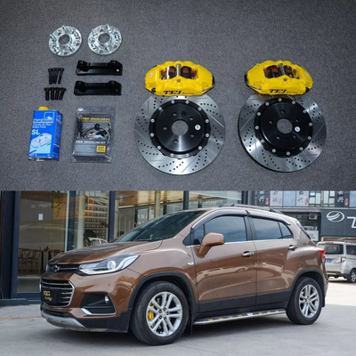Buy 4 Piston Racing Caliper Chevrole Big Brake Kit 355*28 MM High Carbon Disc Racing And Brake Pads For Trax 17 Inch Rim online manufacture