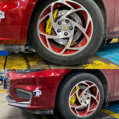 Buy 4 Piston Racing Caliper Chevrole Big Brake Kit 355*28 MM High Carbon Disc Racing And Brake Pads For Malibu 17 Inch Rim online manufacture