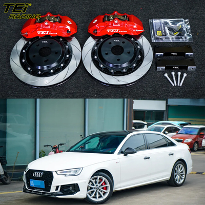 Buy Front Big Brake Kit 4 Piston Caliper with 355x28mm rotor BBK auto brake system For Audi A4L 18 Inch car rim online manufacture