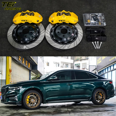 Buy Front Big Brake Kit 4 Piston Caliper With 355x28mm Rotor BBK Auto Brake System For Geely PREFACE 18 Inch Car Rim online manufacture