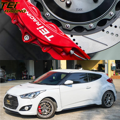 Buy Front Big Brake Kit 4 Piston Caliper With 355x28mm Rotor BBK Auto Brake System For Hyundai Veloster 18 Inch Car Rim online manufacture