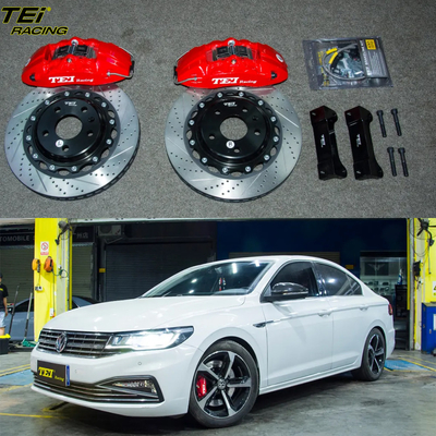 Buy Front Big Brake Kit 4 Piston Caliper with 330x28mm BBK rotor auto brake system For Volkswagen Bora 17 Inch car rim online manufacture
