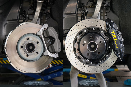 Buy Big Brake Kit For BMW E300 Installed TEI Racing P60S Forged 6 Piston Calipers 355*32mm Disc Rotor online manufacture