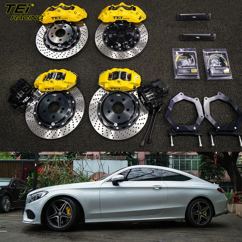 Biston Rear Brake Front 6 Piston And Rear 4 Piston Caliper With E-Brake Caliper BBK Auto ...