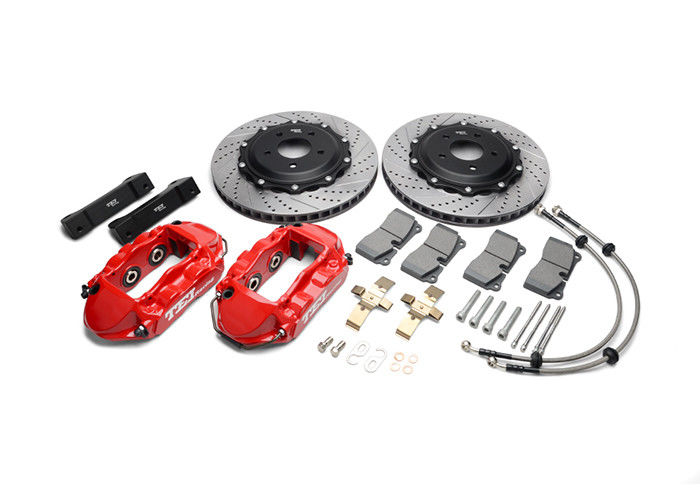 S40 4 Piston Caliper 345*28mm 355*28mm Rotor Brake Kit Drilled / Slotted / Drilled And Slotted Discs Selectable