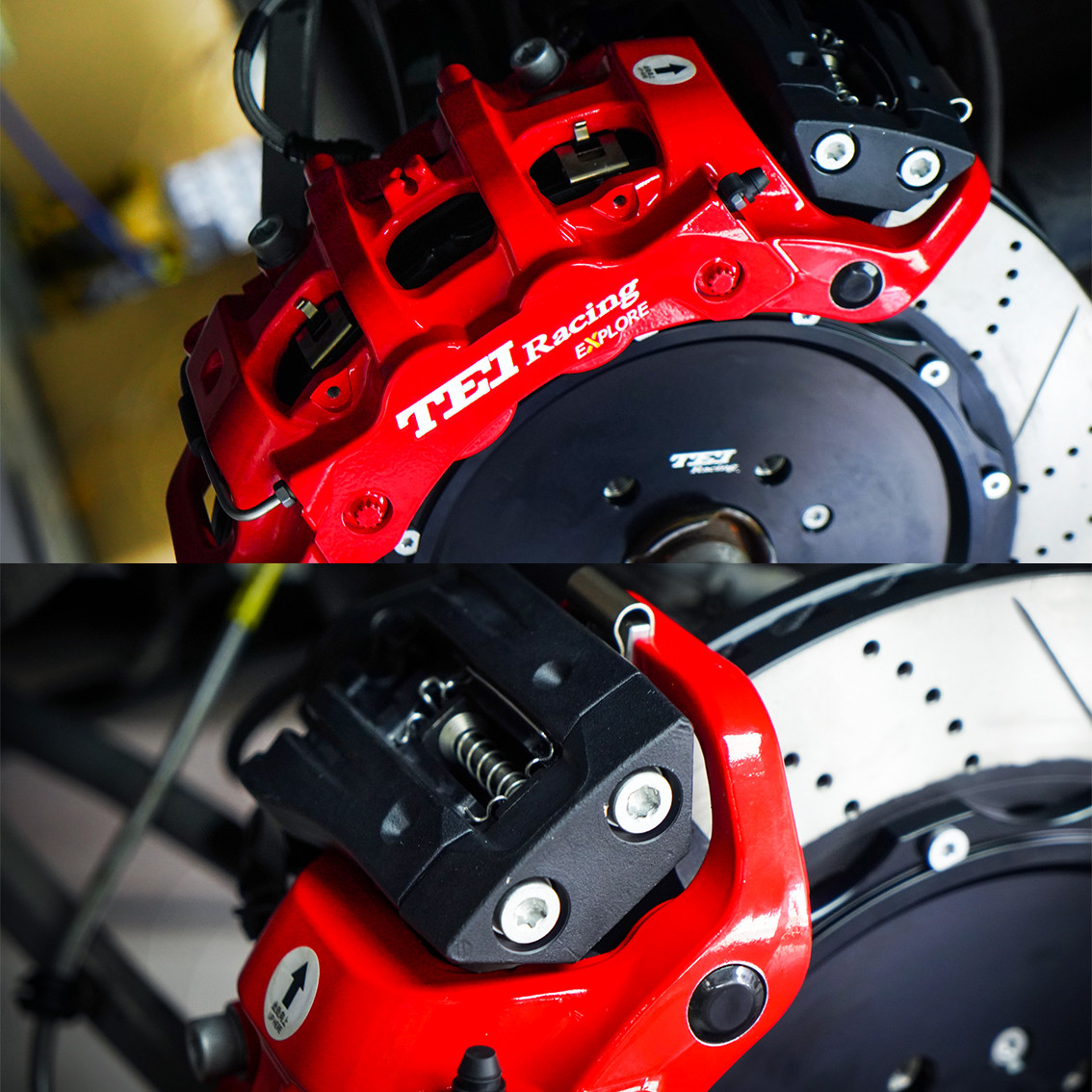 Rear High Performance Q8 Audi Big Brake Kit 22 Inch 4 Piston Caliper