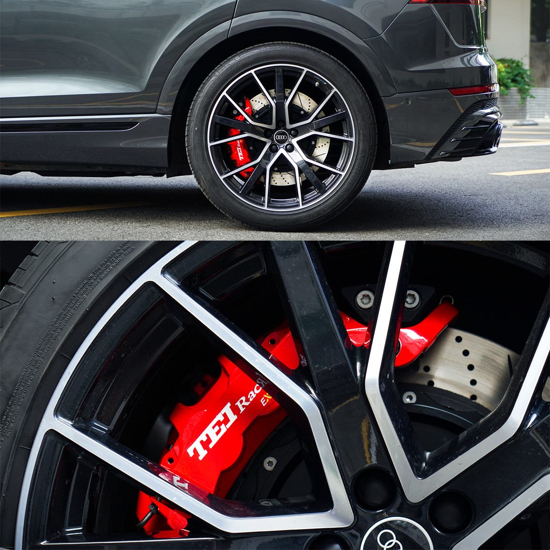 Rear High Performance Q8 Audi Big Brake Kit 22 Inch 4 Piston Caliper