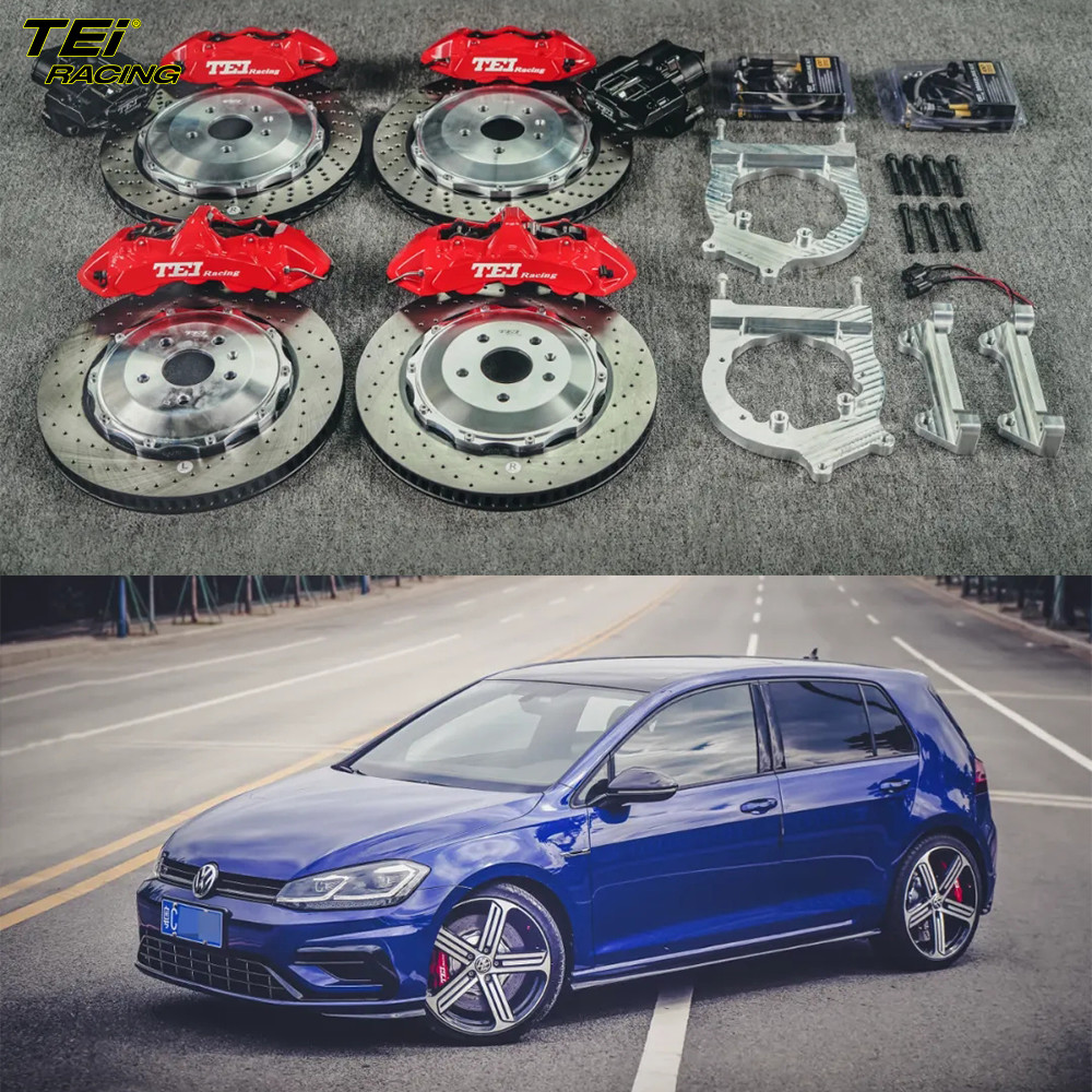 Golf R Rear Calipers Front 6 Piston And Rear 4 Piston Caliper With E-brake Caliper BBK Auto ...