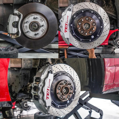 6 Piston Racing Caliper Brake Kit With 355*32 MM High Carbon Disc Racing And Brake Pads For Hyudnai Santana 18 Inch Rim