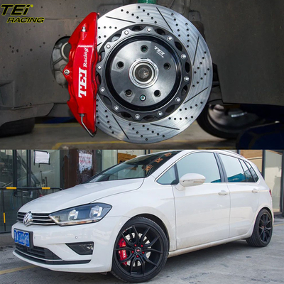 Front Big Brake Kit 4 Piston Caliper With 330x28mm Rotor Auto Brake System For Volkswagen Golf Sports 17 Inch Car Rim