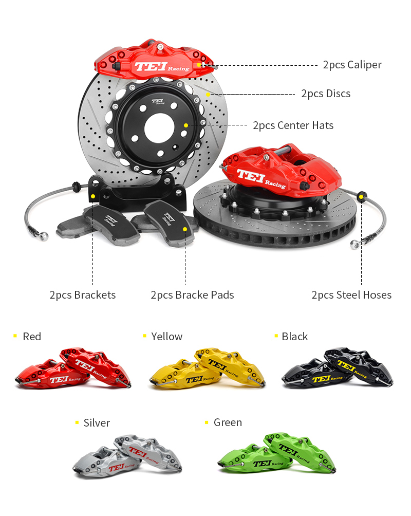 Big Brake Kit Forged Brake Caliper Front Rear Upgrade Brake Disc Rotor ...