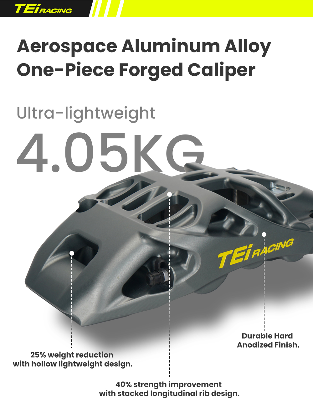 Tei Racing TEI GTS6 Racing 6 Pot One-piece Forged Brake Caliper 18-inch Front Big ...